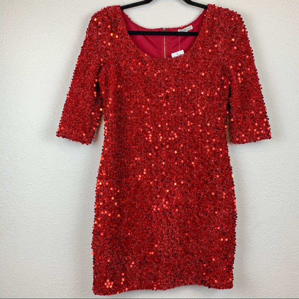 Charlotte Russe Large Sequin Red Sparkle Dress